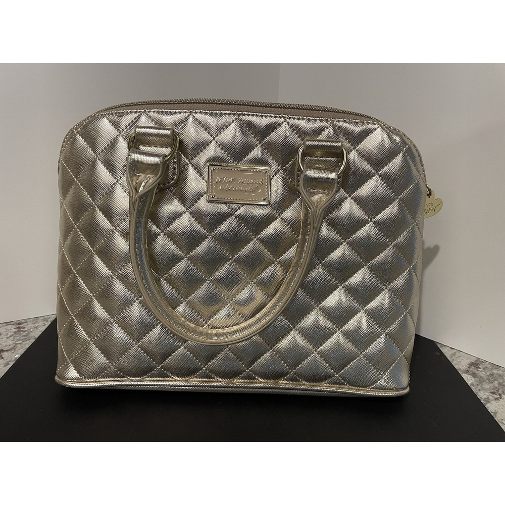 Betsey Johnson Gold Quilted Purseβ Handbag 10x8"